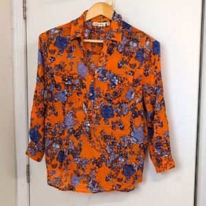 COTTON DAISY FLORAL BUTTON DOWN SHIRT SIZE MEDIUM